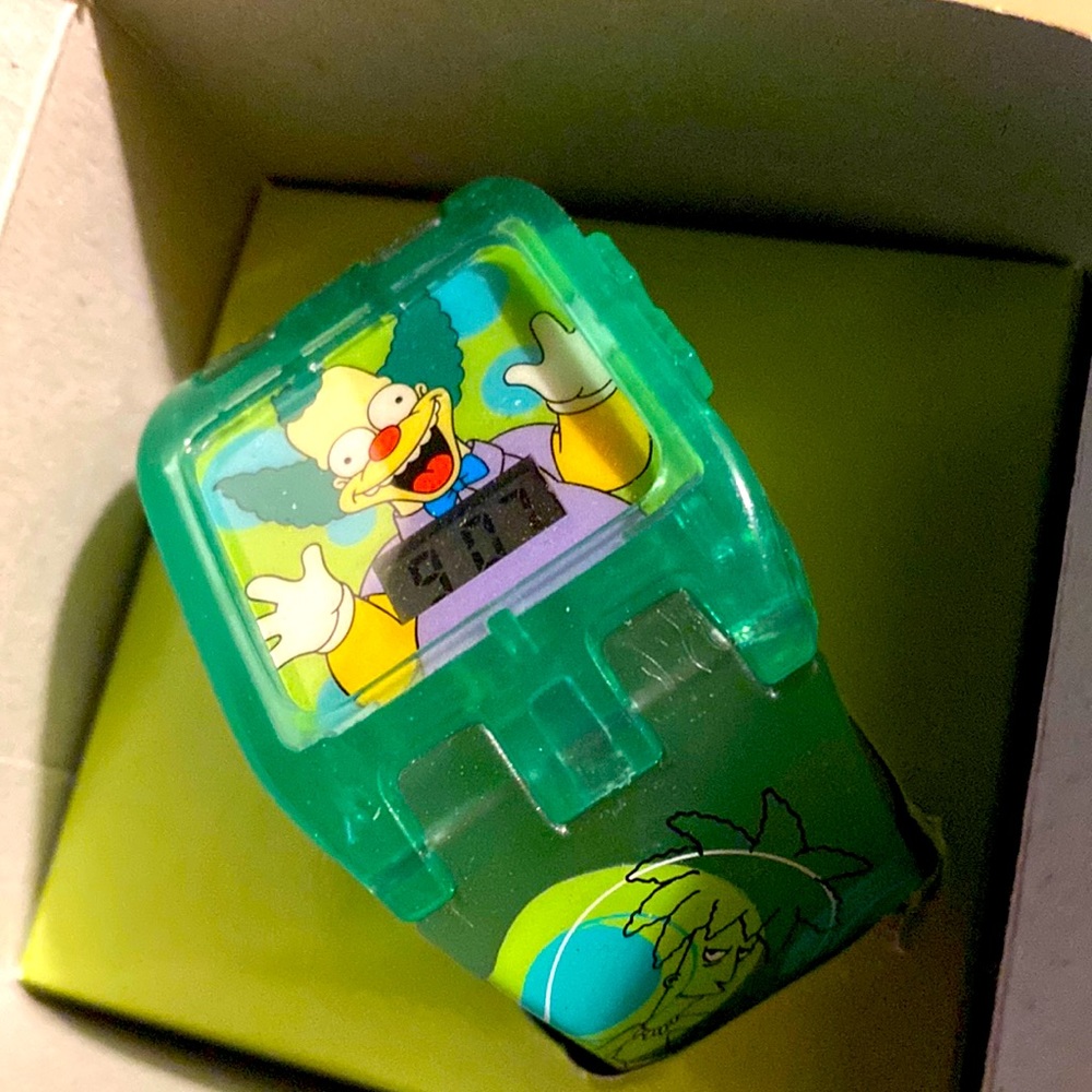 Vintage 2002 SIMPSONS KRUSTY CLOWN WATCH Burger King NEW